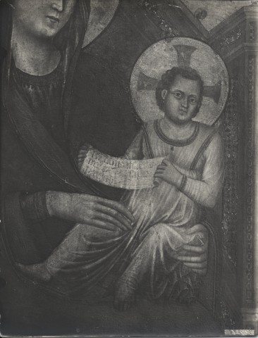 Brogi — Maestro del Trittico Horne - sec. XIV - Madonna con Bambino in trono — particolare